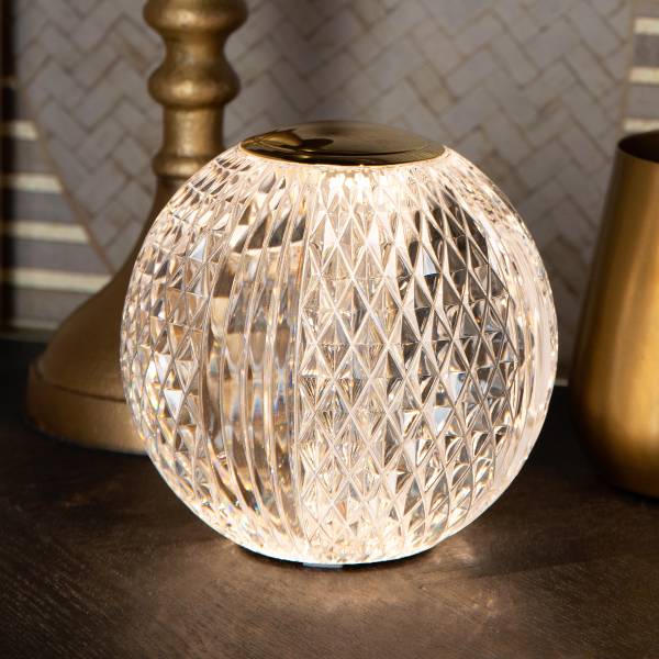 Akku-Tischleuchte Cintra Typ A Acrylglas - Transparent - Durchmesser: 9 cm