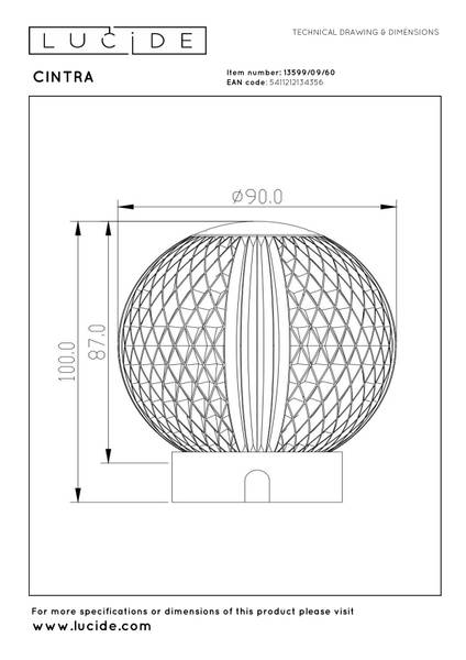 Akku-Tischleuchte Cintra Typ A Acrylglas - Transparent - Durchmesser: 9 cm