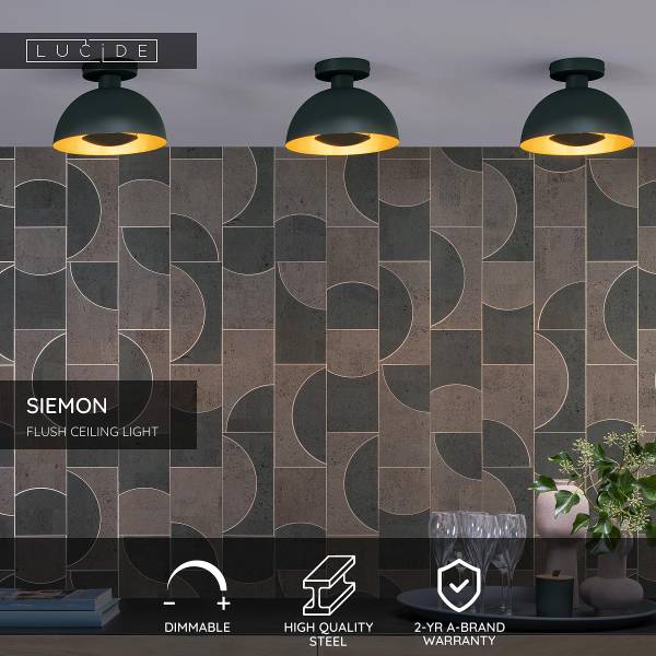 Deckenleuchte Siemon Stahl - Grün