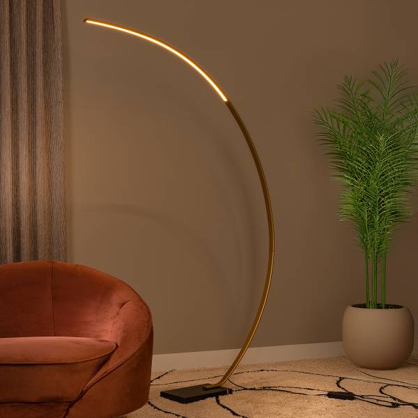 LED-Bogenleuchte  Curve Eisen - Gold
