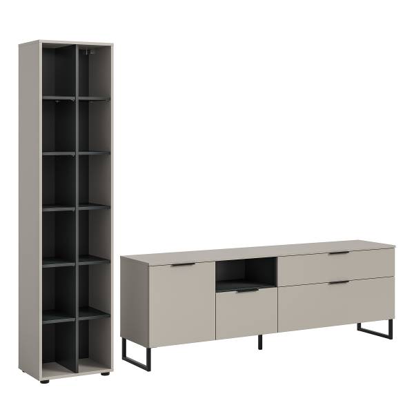 Ensemble Quario Étagère/Meuble TV -2 él. Cachemire / Noir