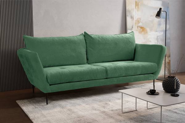 3-Sitzer Sofa Tahum Chenille Aponi: Smaragdgrün