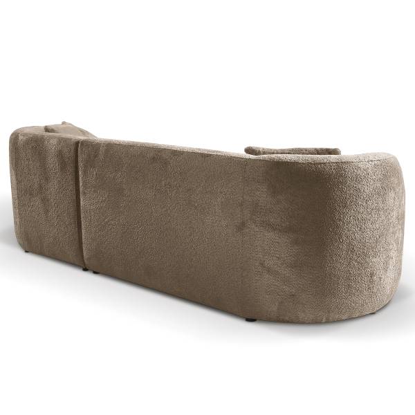 Ecksofa Rifao mit Longchair Chenille Eudora: Braun - Ecke davorstehend rechts