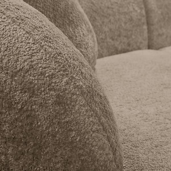 Ecksofa Rifao mit Longchair Chenille Eudora: Braun - Ecke davorstehend rechts