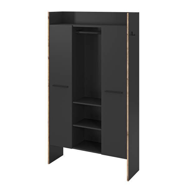 Armoire d’entrée Bueno Graphite / Imitation chêne Nox