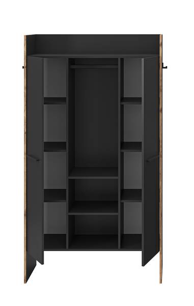 Armoire d’entrée Bueno Graphite / Imitation chêne Nox