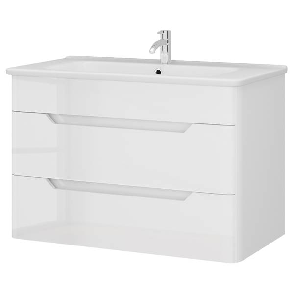 Wastafel Pajorok 80 cm hoogglans wit