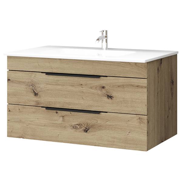 Meuble vasque Tardona 80cm Imitation chêne artisan