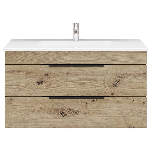 Meuble vasque Tardona 80cm Imitation chêne artisan