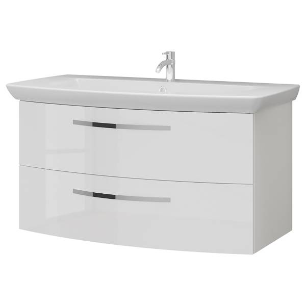 Waschtisch Madocsa 90 cm Hochglanz Weiß
