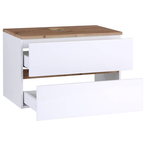 Wastafel Padosa hoogglans wit - Breedte: 80 cm