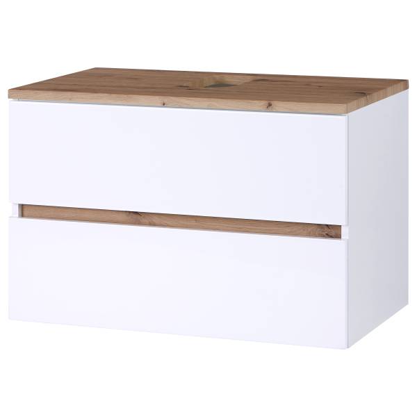 Wastafel Padosa hoogglans wit - Breedte: 80 cm