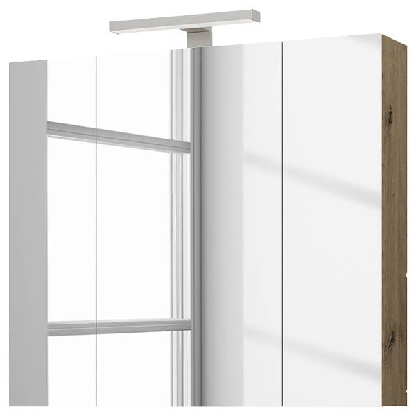 Spiegelkast met verlichting Tardona Artisan eikenhouten look
