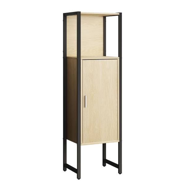 Halfhoge kast Edino eikenhouten look