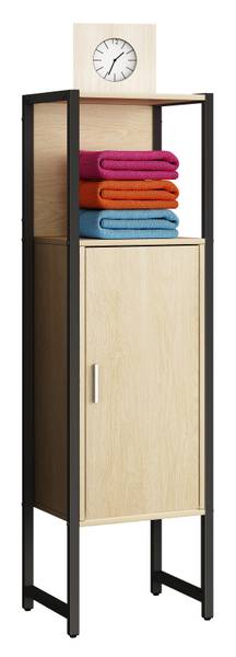 Halfhoge kast Edino eikenhouten look