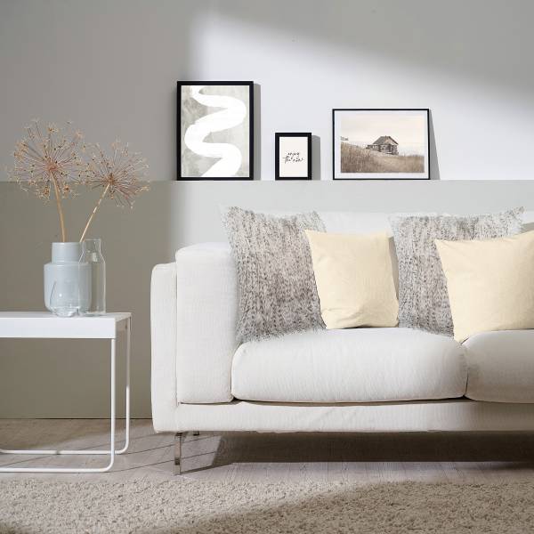 Federa per cuscino Melina Pelliccia sintetica - Bianco / Naturale