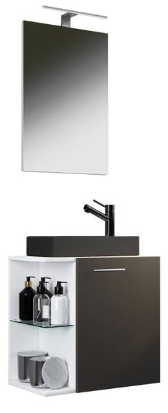 Set 2 mobili Hausa A Specchio Bianco / Color antracite