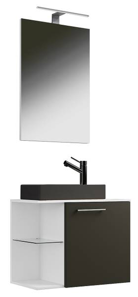 Set 2 mobili Hausa A Specchio Bianco / Color antracite