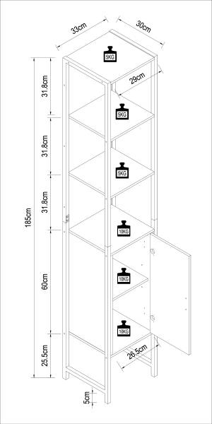 Hochschrank Edino Eiche Dekor