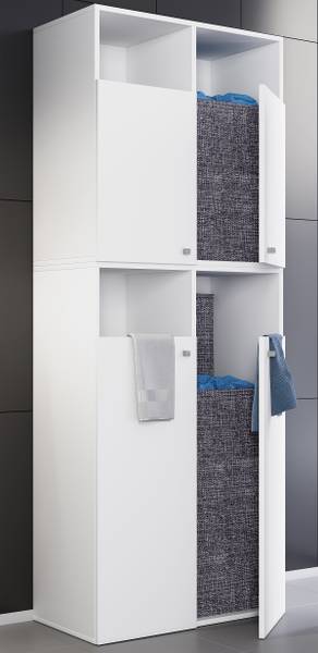 Hochschrank Dreso Weiß - Breite: 80 cm