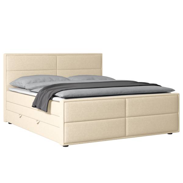 Boxspringbett Pavado Webstoff Pria: Taubengrau - 100 x 200cm - H2