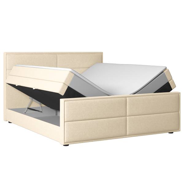 Boxspringbett Pavado Webstoff Pria: Taubengrau - 100 x 200cm - H2