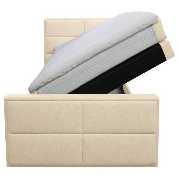 Boxspringbett Pavado Webstoff Pria: Taubengrau - 100 x 200cm - H2