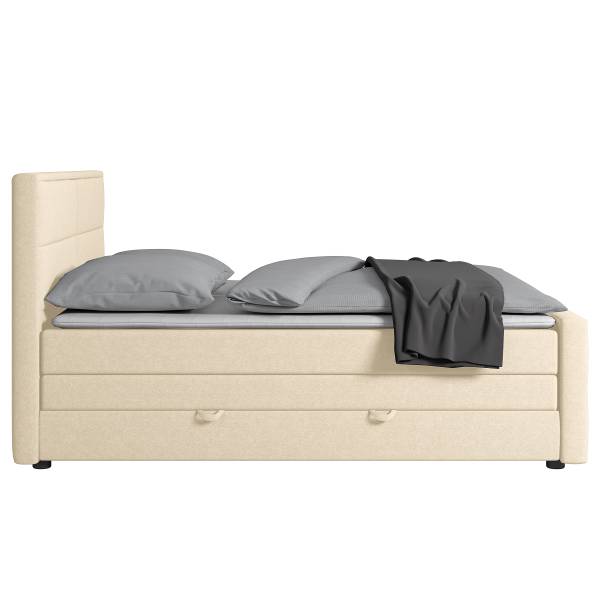 Boxspringbett Pavado Webstoff Pria: Taubengrau - 100 x 200cm - H2