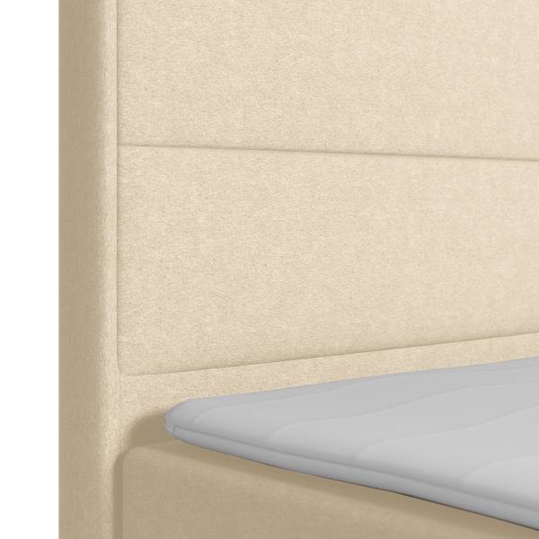 Boxspringbett Pavado Webstoff Pria: Taubengrau - 100 x 200cm - H2