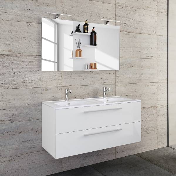 Badkamerset Budasi 2-delig spiegel wit