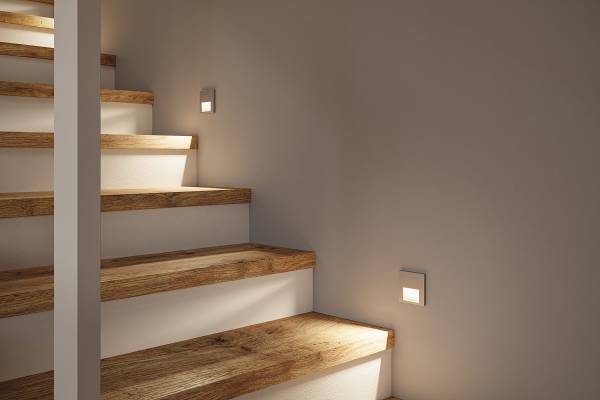 LED-Einbauleuchte Tsaro mit Sensor Kunststoff - Chrom