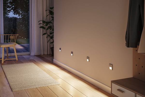 LED-Einbauleuchte Tsaro mit Sensor Kunststoff - Chrom