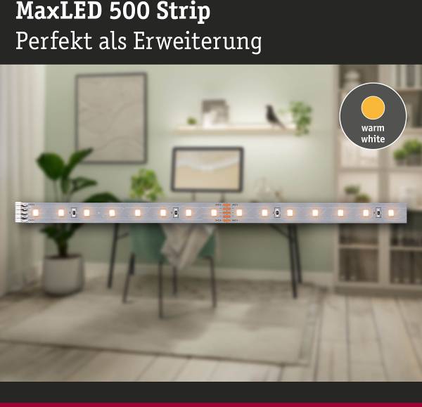 LED-Strip MaxLED 500 Kunststoff - Silber - Breite: 100 cm - 1er Set - Warmweiß