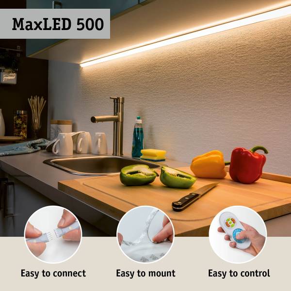 LED-Strip MaxLED 500 Kunststoff - Silber - Breite: 100 cm - 1er Set - Warmweiß