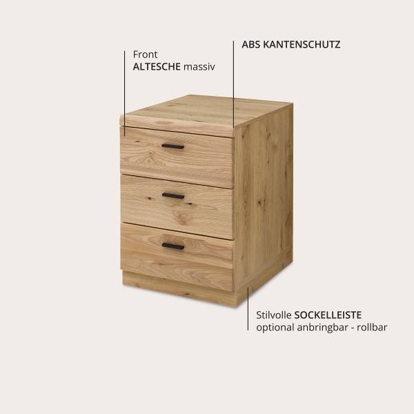 Cassettiera con ruote Maguna effetto frassino