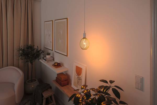 LED-Leuchtmittel Metallic Glow Typ A Stahl - Messing