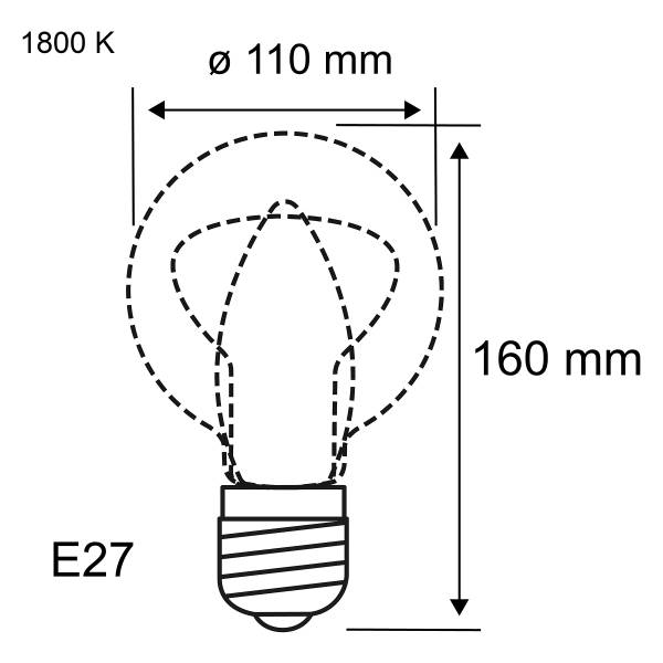 LED-Leuchtmittel Metallic Glow Typ A Stahl - Messing