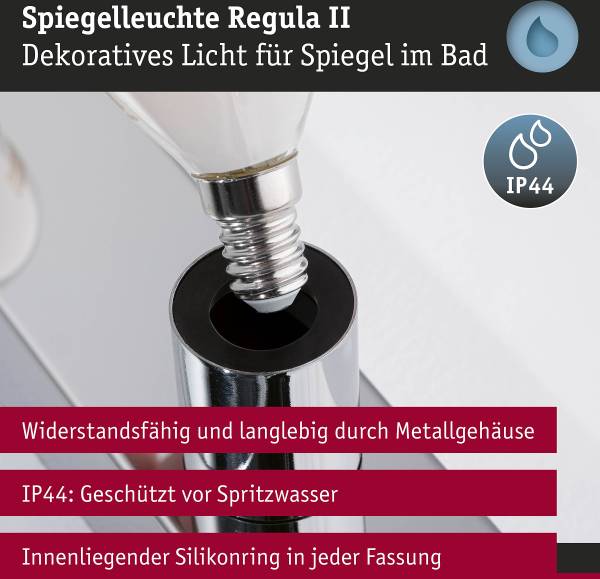Wandleuchte Regula II Typ A Aluminium - Chrom - Flammenanzahl: 3