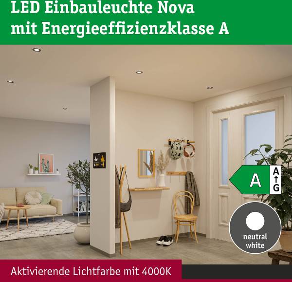 Einbauleuchte Nova Coin Aluminium - Schwarz - 3er Set - Universalweiß