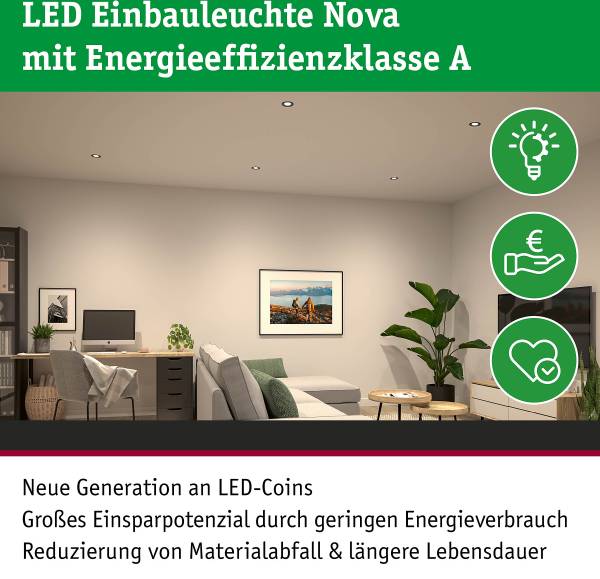 Einbauleuchte Nova Coin Aluminium - Schwarz - 3er Set - Universalweiß