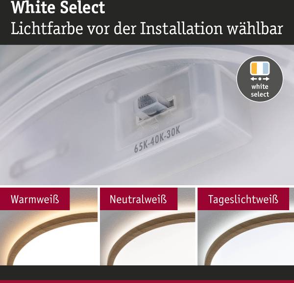 Plafonnier LED Atria Shine WS Rond Plastique - Imitation chêne