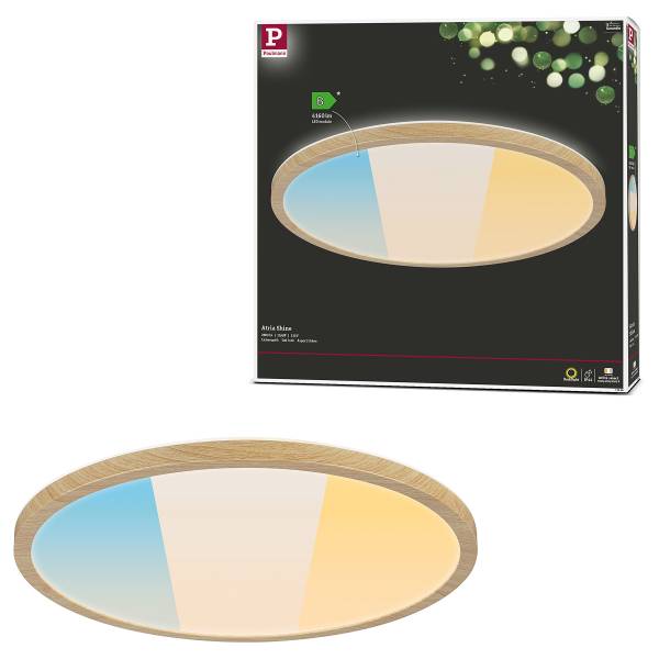 Plafonnier LED Atria Shine WS Rond Plastique - Imitation chêne