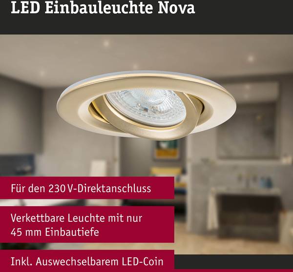 Einbauleuchte Nova Plus Dim Aluminium - Gold - 3er Set