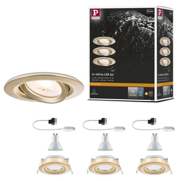 Einbauleuchte Nova Plus Dim Aluminium - Gold - 3er Set