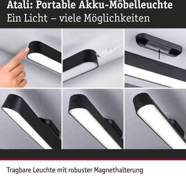 LED-Möbelleuchte Atali Kunststoff - Schwarz