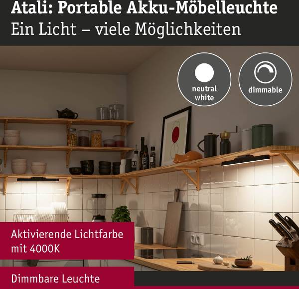 LED-Möbelleuchte Atali Kunststoff - Schwarz