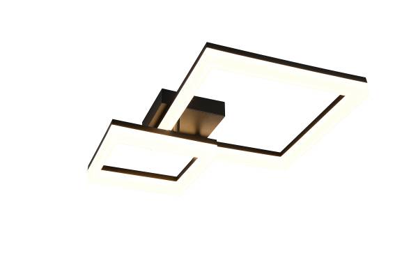 LED-plafondlamp Camino met 2 vierkanten acrylglas/ijzer - 1-lichts - zwart