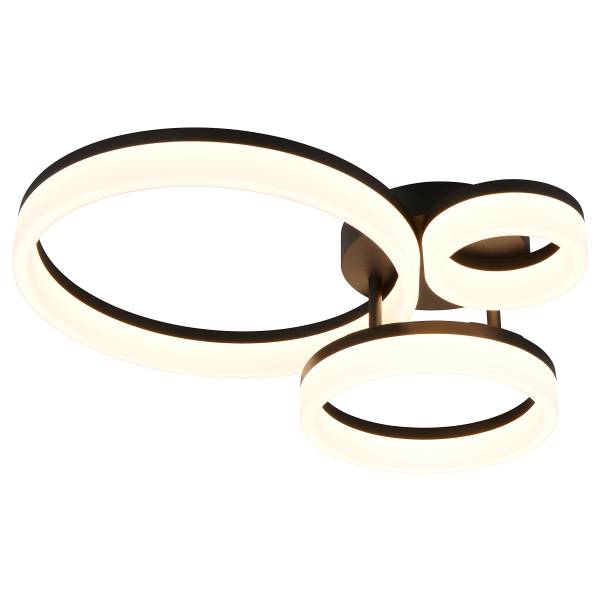 LED-Deckenleuchte Scope mit 3 Ringen Acrylglas / Eisen - 1-flammig - Schwarz