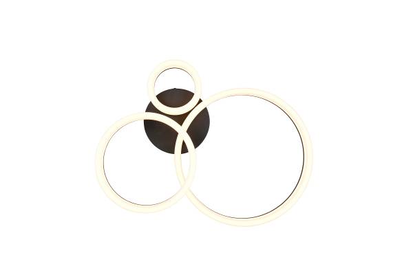 LED-Deckenleuchte Scope mit 3 Ringen Acrylglas / Eisen - 1-flammig - Schwarz