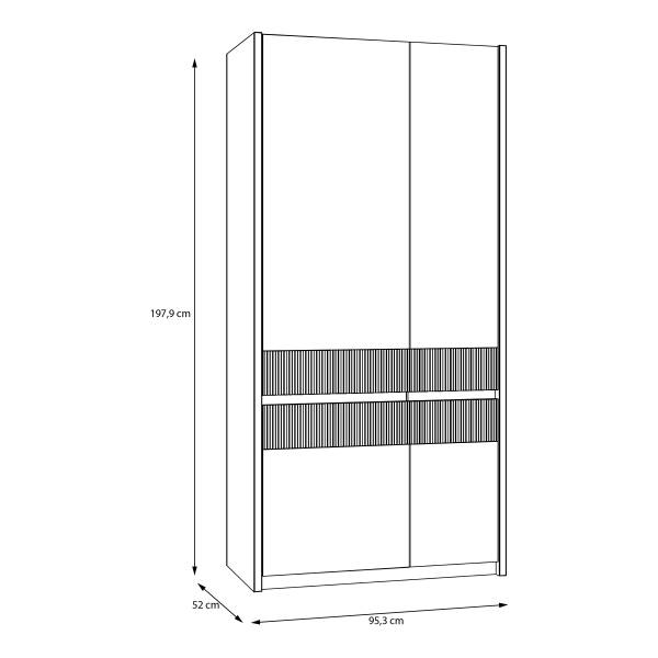 Beleuchteter Garderobenschrank Labuho Eiche Mauvella Dekor / Kaschmir